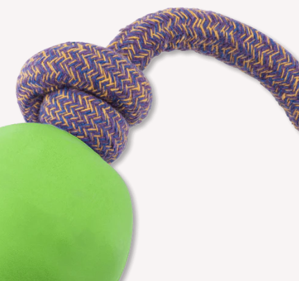 Beco Pets Natural Rubber Ball on Rope