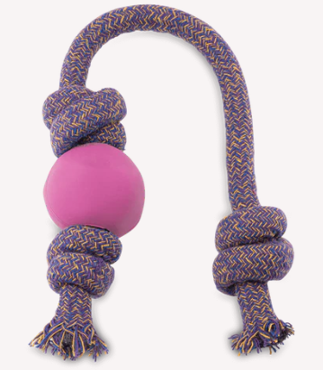 Beco Pets Natural Rubber Ball on Rope