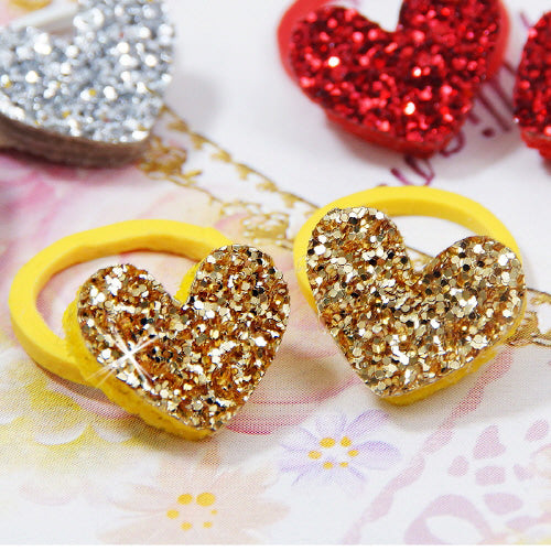 Moonpet Mini Glitter Heart Hair Tie