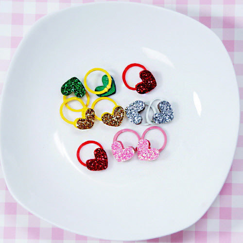 Moonpet Mini Glitter Heart Hair Tie