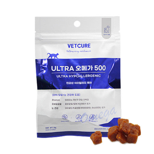 Vetcure Ultra Hypoallergenic 500 Omega Snack for cats
