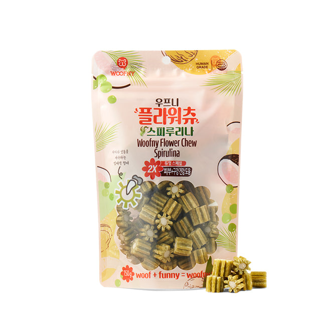 Woofny Flower Chew - 150g (Spirulina)