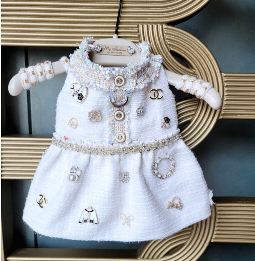 Shalom White Tweed Dress Harness