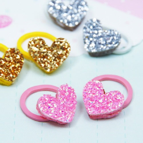 Moonpet Mini Glitter Heart Hair Tie