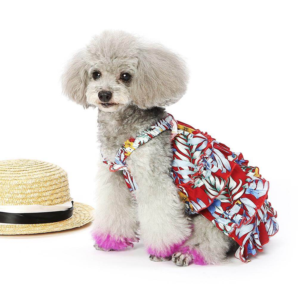 Ispet Hawaiin Floral Print Dog Dress