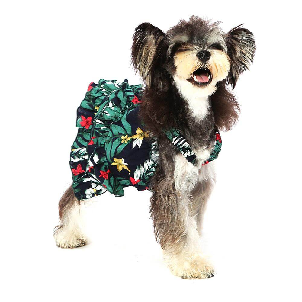 Ispet Hawaiin Floral Print Dog Dress