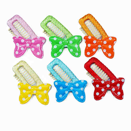 Puffy Dotted Ribbon Comb Hair Clip